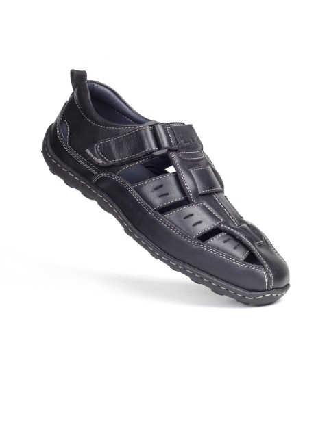 

pierre cardin Men Black Leather Fisherman Sandals
