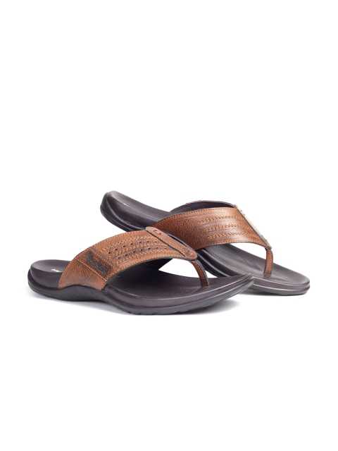 

pierre cardin Men Tan & Brown Leather Comfort Sandals