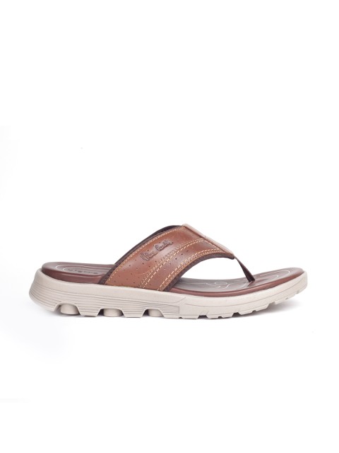 

pierre cardin Men Brown & Beige Leather Comfort Sandals