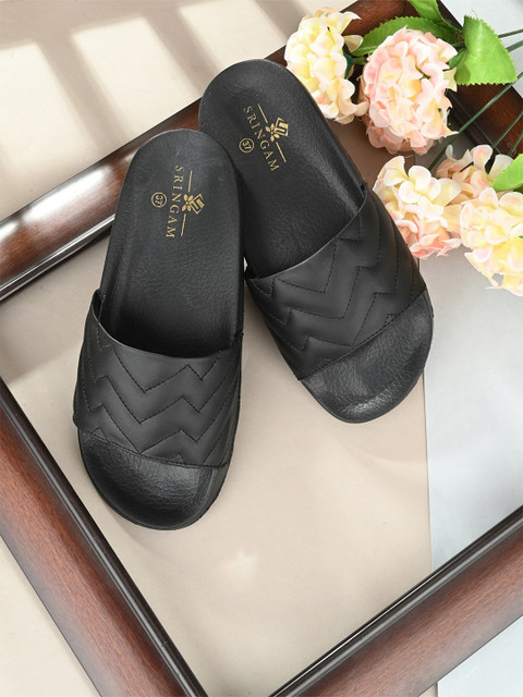 

Sringam Women Black Sliders