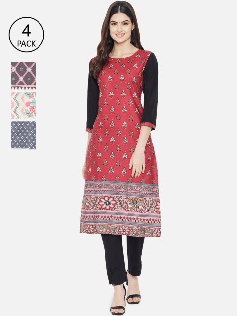 

KALINI Women Multicoloured Ethnic Motifs Printed Crepe Kurta, Multi