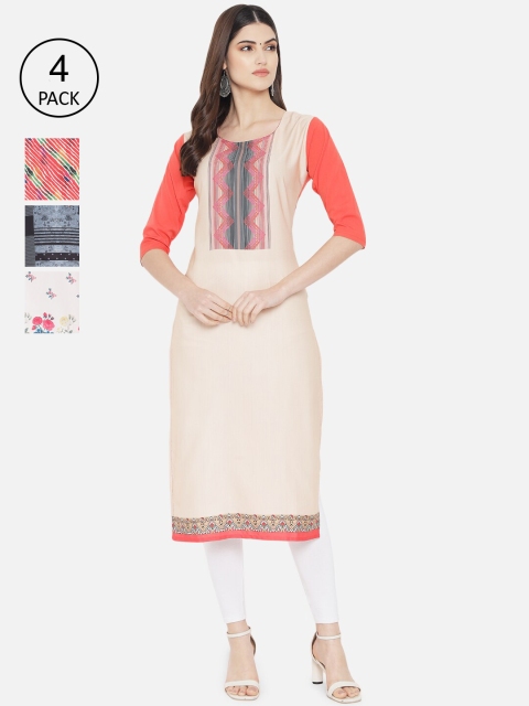 

KALINI Women Multicoloured Ethnic Motifs Printed Crepe Kurta, Multi