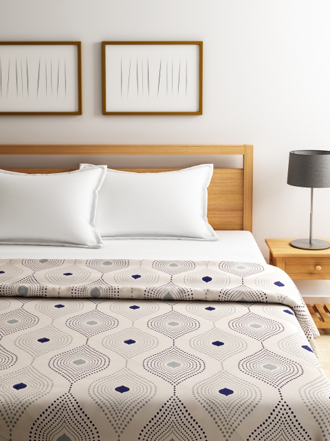 

SWAYAM Off-White Printed Anti-Allergic Double Winter Quilt