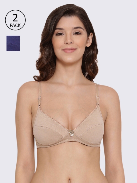 

LYRA Pack of 2 Beige & Blue Everyday Bras
