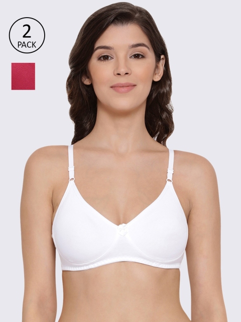 

LYRA Pack Of 2 White & Red Bras