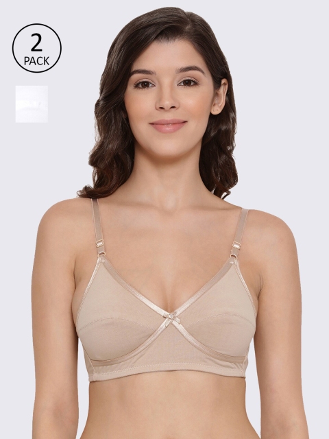 

LYRA Pack of 2 White & Nude-Coloured T-shirt Bra