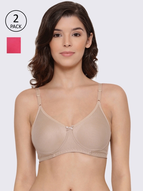 

LYRA Pack of 2 Beige & Fuchsia Non Padded T-Shirt Bra