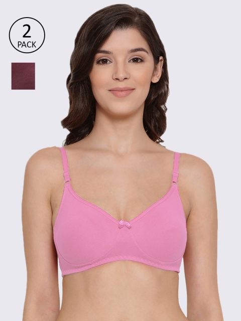 

LYRA Pack of 2 Non Padded T-Shirt Bra, Pink