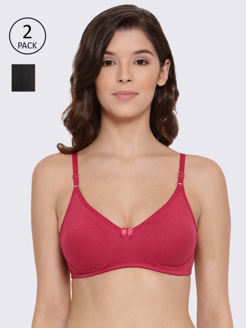 

LYRA Pack of 2 Black & Red T-shirt Bra