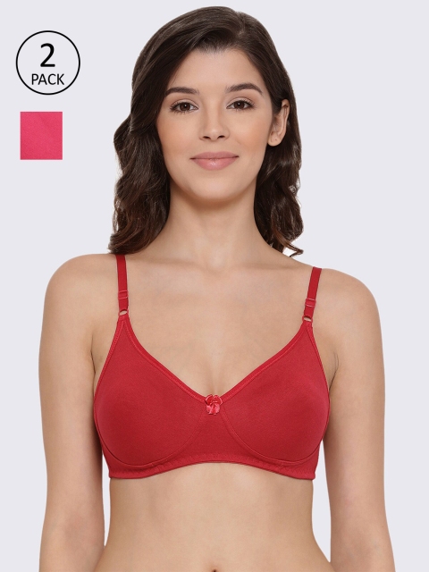 

LYRA Pack of 2 Red & Fuchsia T-shirt Bras
