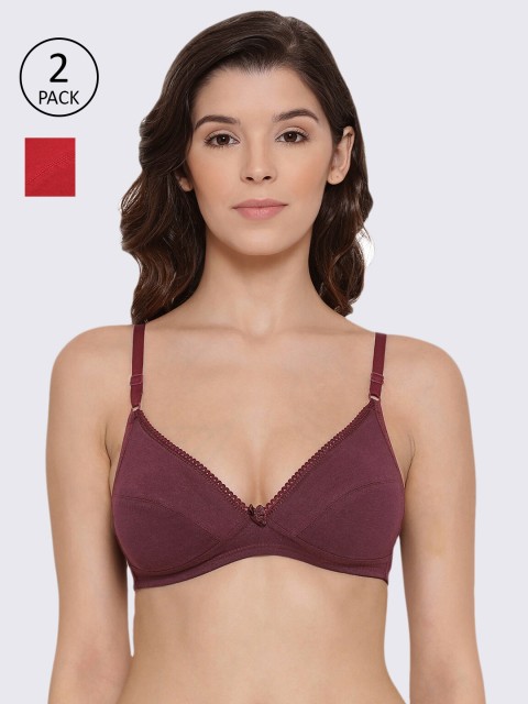 

LYRA Pack of 2 Red & Burgundy Everyday Bras