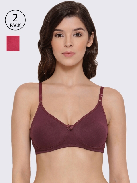 

LYRA Pack Of 2 Red & Burgundy Bras