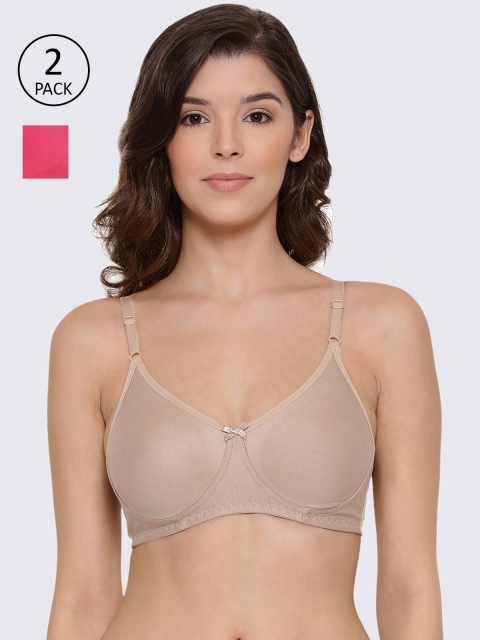 

LYRA Pack Of 2 Beige & Fuchsia Bras