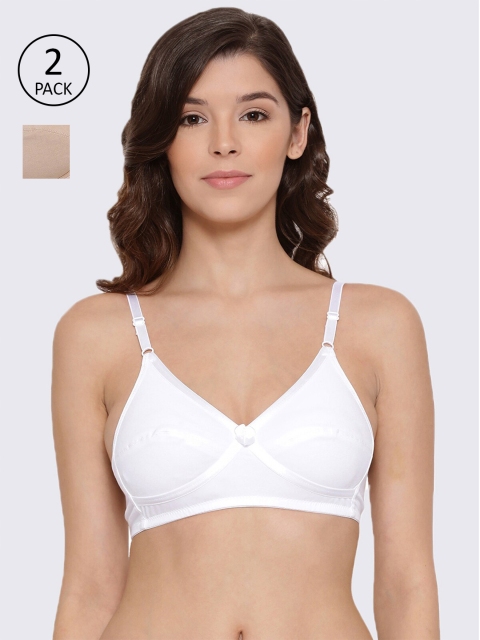 

LYRA Pack Of 2 White & Beige Bra