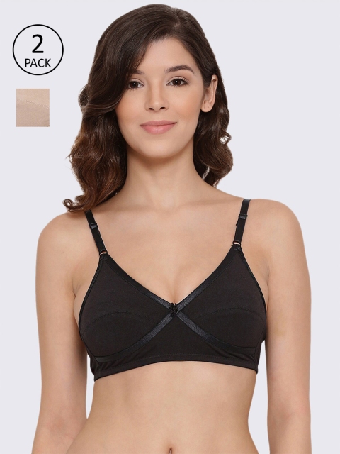 

LYRA Pack of 2 Black & Beige T-shirt Bra