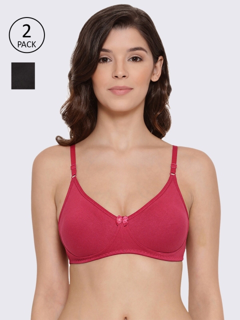 

LYRA Pack of 2 Black & Red T-shirt Bra