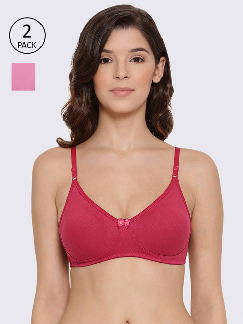 

LYRA Pack of 2 Pink & Red T-shirt Bras