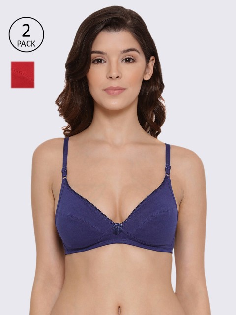 

LYRA Pack of 2 Blue & Red Plunge Bra
