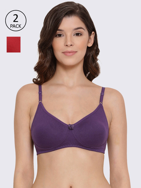 

LYRA Pack of 2 Violet & Red T-shirt Bras