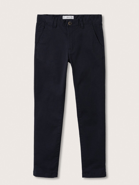 

Mango Kids Boys Navy Blue Solid Stretchable Chinos Trousers