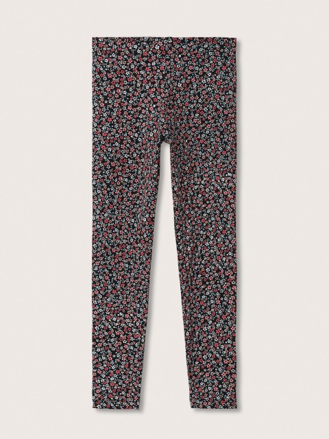 

Mango Kids Girls Black & Pink Ditsy Floral Print Ankle-Length Leggings