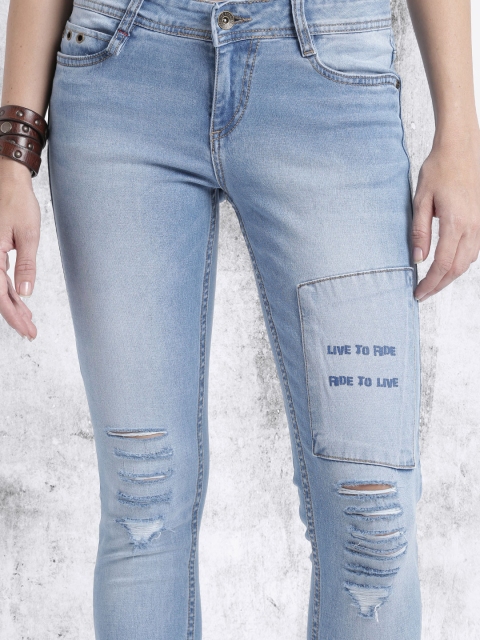 

Roadster Blue Skinny Fit Distressed Stretchable Jeans