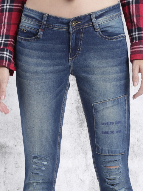 

Roadster Blue Skinny Fit Distressed Stretchable Jeans