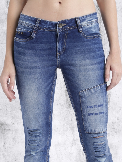 

Roadster Blue Skinny Fit Distressed Stretchable Jeans