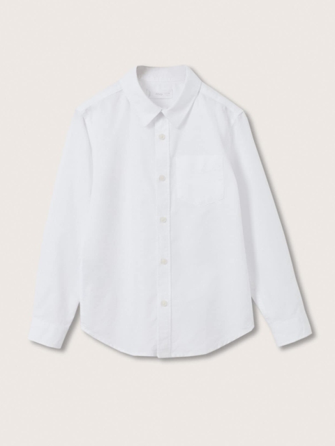 

Mango Kids Boys White Solid Cotton Casual Shirt