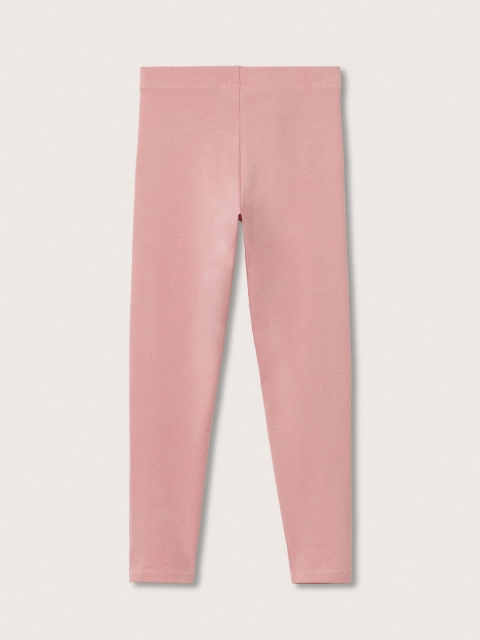 

Mango Kids Girls Peach-Coloured Solid Ankle-Length Leggings