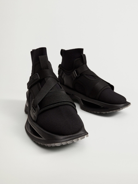 

MANGO Women Black Solid Sneakers