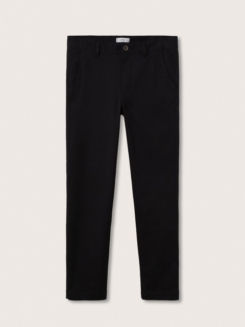 

Mango Kids Boys Black Solid Stretchable Chinos Trousers