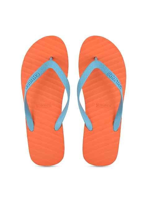 

CHUPPS Women Orange & Blue Printed Natural Rubber Thong Flip-Flops