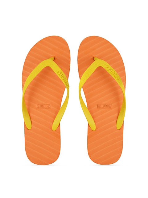 

CHUPPS Women Banana Leaf Orange & Yellow Natural Rubber Thong Flip-Flops