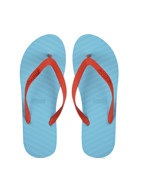 

CHUPPS Women Blue & Red Rubber Thong Flip-Flops