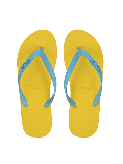 

CHUPPS Women Yellow & Blue Rubber Thong Flip-Flops