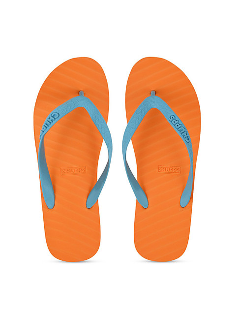 

CHUPPS Women Orange Solid Natural Rubber Thong Flip Flops