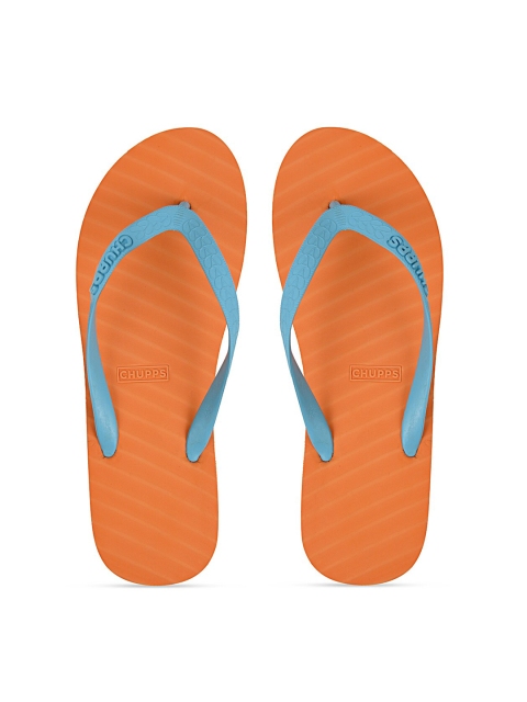 

CHUPPS Women Orange & Blue Printed Natural Rubber Thong Flip-Flops