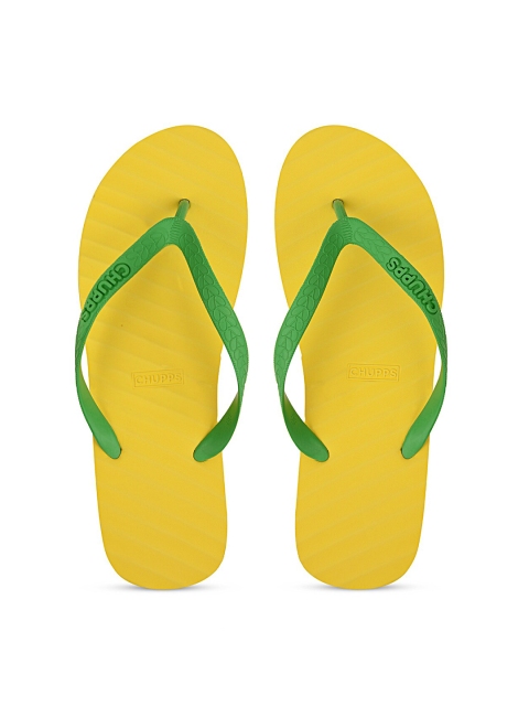 

CHUPPS Women Yellow & Green Rubber Thong Flip-Flops
