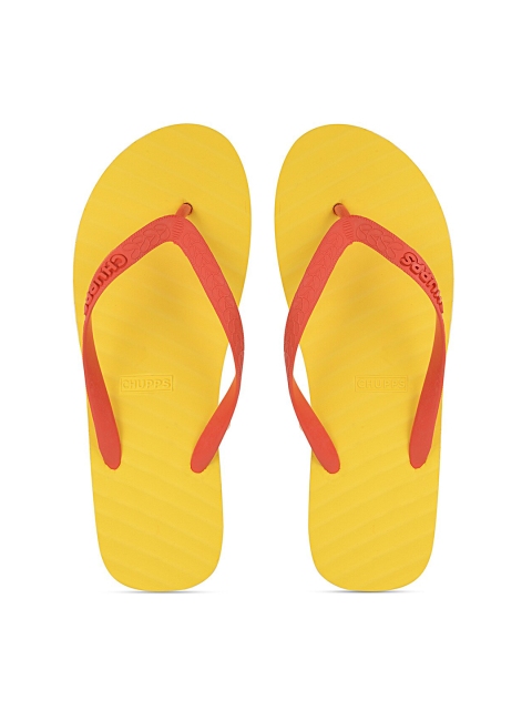 

CHUPPS Women Yellow & Red Rubber Thong Flip-Flops
