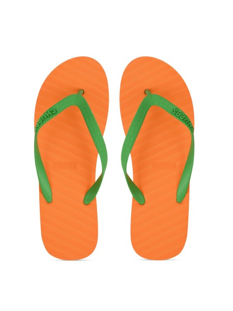 

CHUPPS Women Orange & Green Rubber Thong Flip-Flops