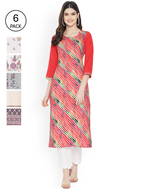 

Ethnic basket Women Multicoloured Ethnic Motifs Printed Patchwork Floral Crepe Kurta, Multi