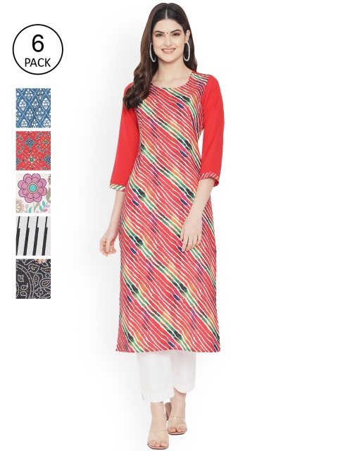 

Ethnic basket Women Multicoloured Geometric Printed Floral Crepe Kurta, Multi