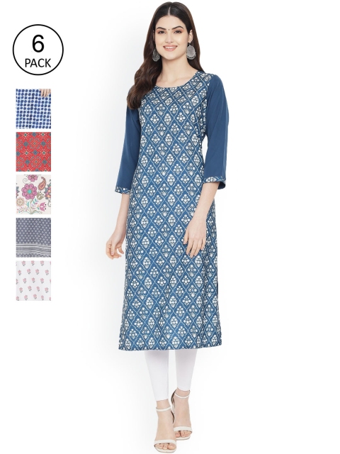 

Ethnic basket Women Multicoloured Ethnic Motifs Embroidered Flared Sleeves Thread Work Floral Crepe Kurta, Multi