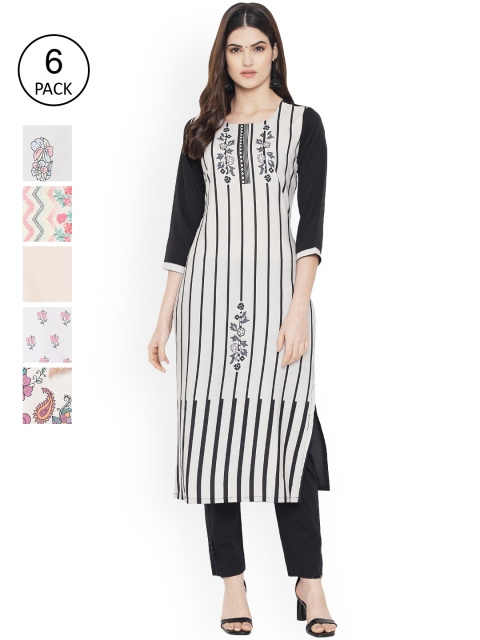 

Ethnic basket Women Multicoloured Floral Printed Extended Sleeves Floral Crepe Kurta, Multi