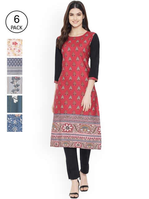 

Ethnic basket Women Multicoloured Ethnic Motifs Printed Floral Crepe Kurta, Multi