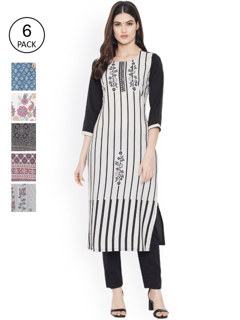 

Ethnic basket Women Multicoloured Ethnic Motifs Printed Floral Crepe Kurta, Multi