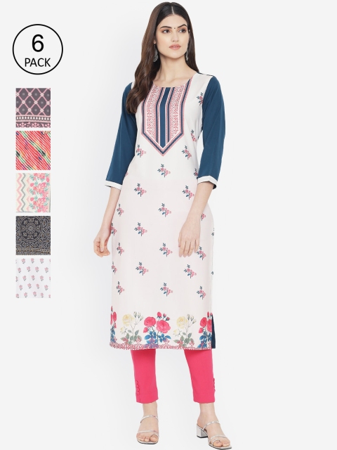 

Ethnic basket Women Multicoloured Geometric Printed Floral Crepe Kurta, Multi