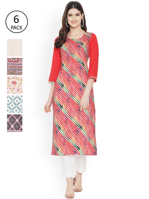 

Ethnic basket Women Multicoloured Printed Floral Crepe Kurta, Multi