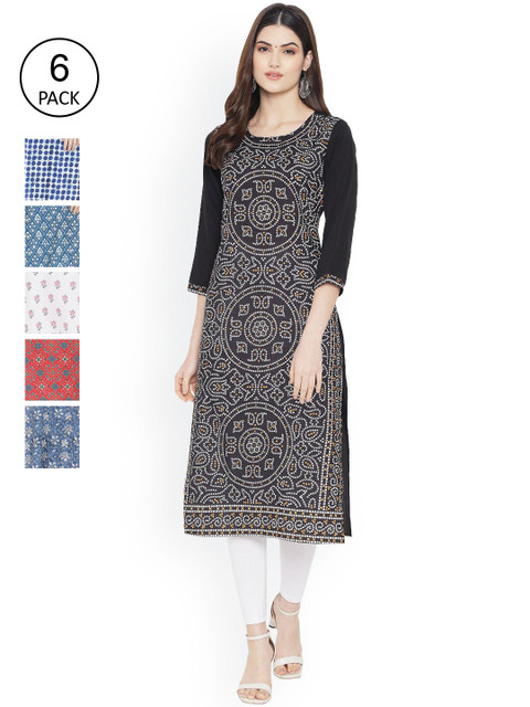 

Ethnic basket Women Multicoloured Printed Floral Crepe Kurta, Multi